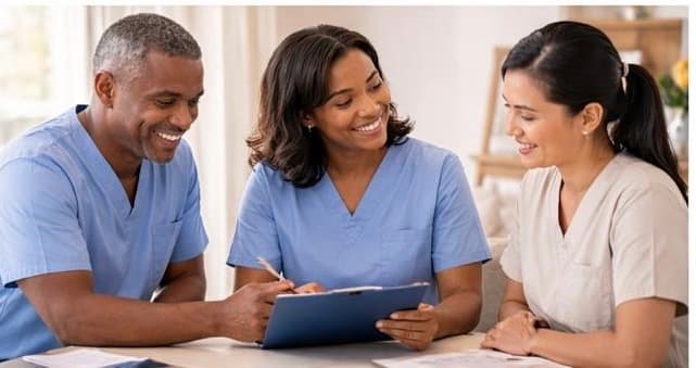 Care team reviewing professional standards